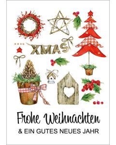 40x Weihnachtskarte XMAS "Frohe Weihnachten & ein gutes neues Jahr"