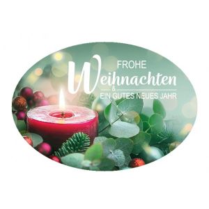 Etiketten oval Weihnachten Eukalyptus