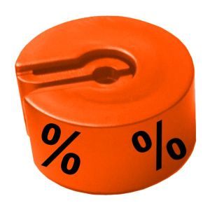 Größenringe für Kleiderbügel orange, Prägung schwarz %